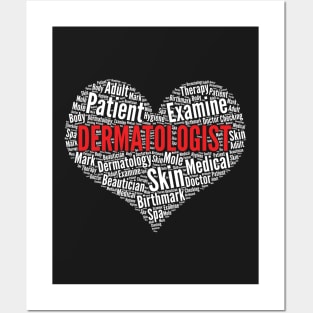 Dermatologist Heart Shape Word Cloud Design Dermatology product Posters and Art